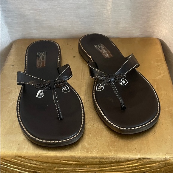 Brighton Black Sandals with Heart Charms - Picture 1 of 5